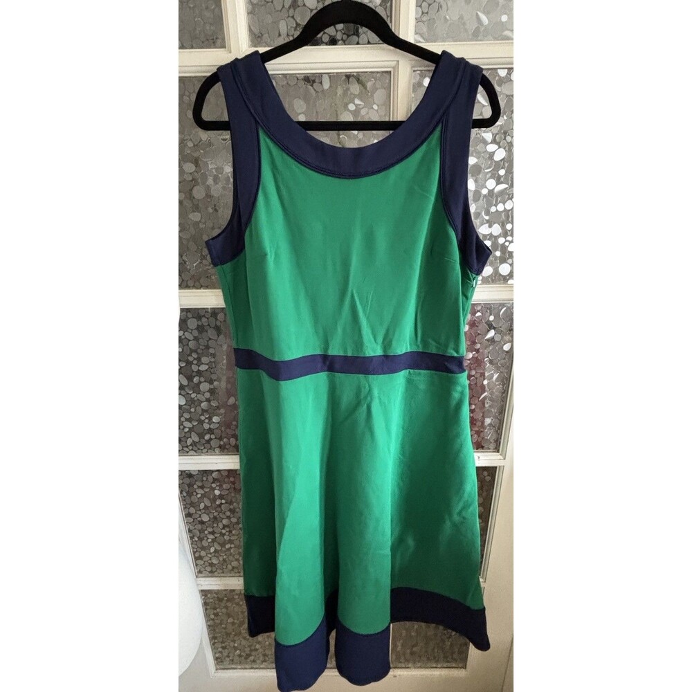 Lands End Dress Jumper 16 Tall 16T Blue Green Preppy Pockets